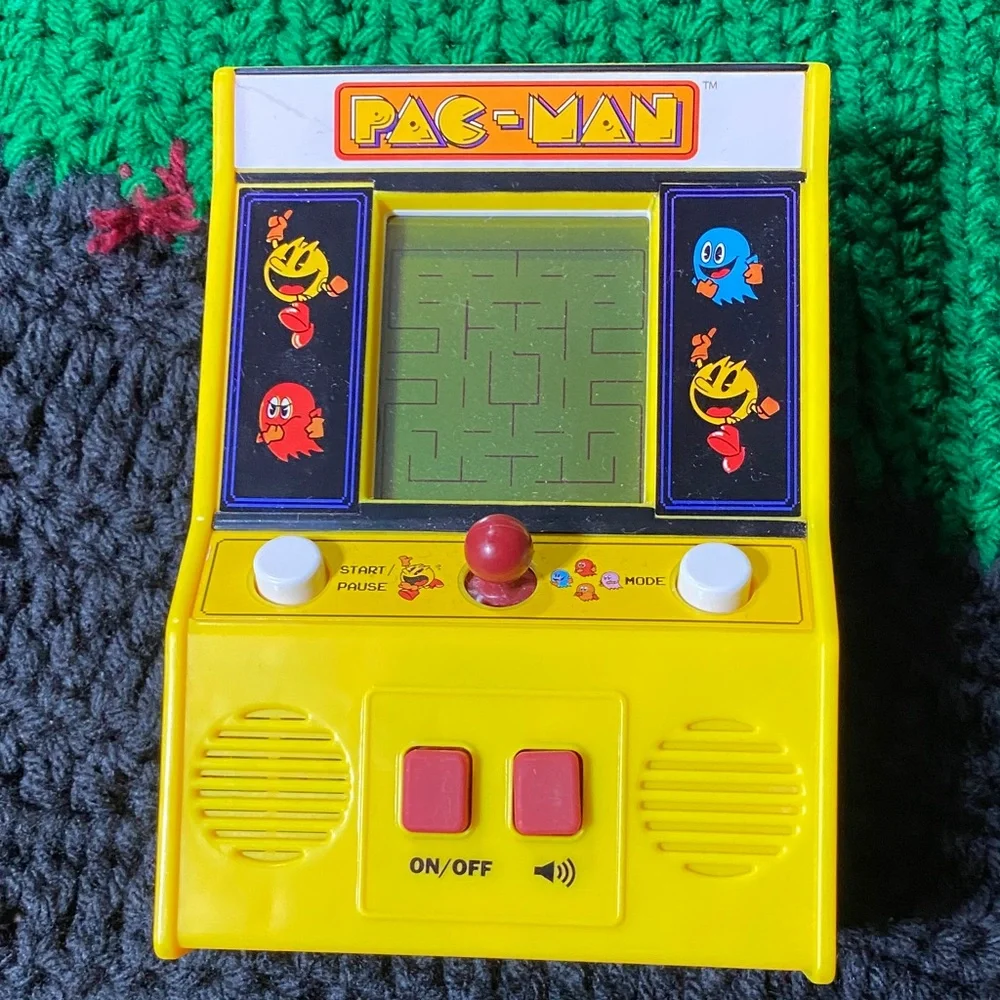 Pac-Man and Space Invaders Handheld Game Set - Yellow and Blue